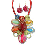 110170, RESIN ACRYLIC SPIRAL STATEMENT NECKLACE