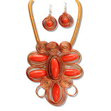 110170, RESIN ACRYLIC SPIRAL STATEMENT NECKLACE