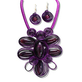 110170, RESIN ACRYLIC SPIRAL STATEMENT NECKLACE