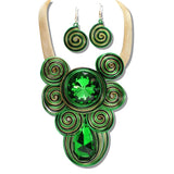 110172, CHUNKY RHINESTONE ACCENT COIL SPIRAL STATEMENT NECKLACE