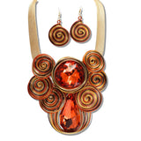 110172, CHUNKY RHINESTONE ACCENT COIL SPIRAL STATEMENT NECKLACE