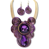 110172, CHUNKY RHINESTONE ACCENT COIL SPIRAL STATEMENT NECKLACE