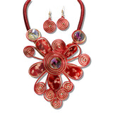 110177, FLOWER COIL SPIRAL STATEMENT NECKLACE