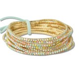 110182, GOLD PLAITING WITH PAVE RHINESTONE MULTI LAYERED STRETCH BRACELET SET