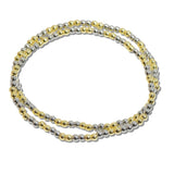 110185, 3MM STAINLESS STEEL BEADED STRETCH BRACELET SET