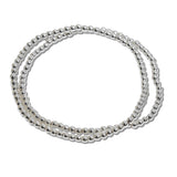 110185, 3MM STAINLESS STEEL BEADED STRETCH BRACELET SET