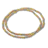 110185, 3MM STAINLESS STEEL BEADED STRETCH BRACELET SET