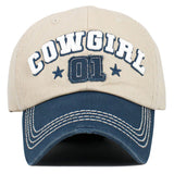 110196, COWGIRL 01 EMBROIDERED VINTAGE BASEBALL CAP