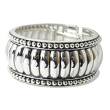 110199, BOLD RIDGED METAL BANGLE BRACELET