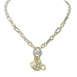 108596, CLOVER CUBIC ZIRCONIA CHARM DESIGNER INSPIRED NECKLACE