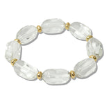 110202, GEOMETRIC ACRYLIC BEADED STRETCH BRACELET
