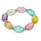 110202, GEOMETRIC ACRYLIC BEADED STRETCH BRACELET