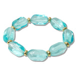 110202, GEOMETRIC ACRYLIC BEADED STRETCH BRACELET