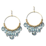 110209, ROUND RHINESTONE CLUSTER DANGLE EARRING