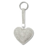 110219, HEART CRYSTAL EMBELLISHED PLUSH KEYCHAIN