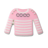 110221, COCO STRIPED T SHRIT ACRYLIC BROOCH PIN WITH CLIP