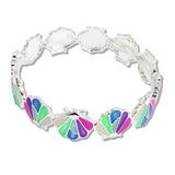 110240, SEA LIFE SEASHELL ENAMEL STRETCH BRACELET