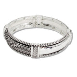 110242, VINTAGE TEXTURED METAL STRETCH BANGLE BRACELET