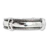 110243, VINTAGE TEXTURED ACCENT METAL STRETCH BANGLE BRACELET