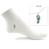 110249, FLIP FLOP TURQUOISE CHARM ANKLET