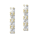 110250, SQUARE CUBIC ZIRCONIA ACCENT DROP EARRING