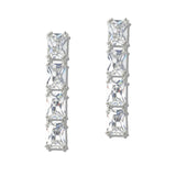 110250, SQUARE CUBIC ZIRCONIA ACCENT DROP EARRING