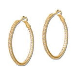 110251, CUBIC ZIRCONIA PAVE INSIDE OUT HOOP EARRING