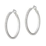 110251, CUBIC ZIRCONIA PAVE INSIDE OUT HOOP EARRING