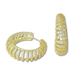 110252, PAVE CUBIC ZIRCONIA CUTOUT HOOP EARRING