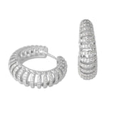 110252, PAVE CUBIC ZIRCONIA CUTOUT HOOP EARRING
