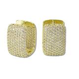110253, ROUNDED SQUARE PAVE CUBIC ZIRCONIA EARRING
