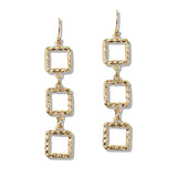110257, HAMMERED CUTOUT SQUARE DANGLE EARRING