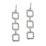 110257, HAMMERED CUTOUT SQUARE DANGLE EARRING