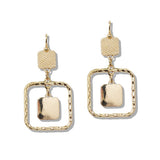 110258, HAMMERED ACCENT GEOMETRIC DANGLE EARRING