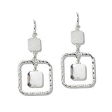 110258, HAMMERED ACCENT GEOMETRIC DANGLE EARRING