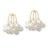 110269, CLUSTER PEARL HOOP DROP EARRING
