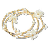 110274, FLOWER FRESHWATER PEARL MULTI LAYERED STRETCH BRACELET