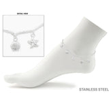 110294, OCEAN SEA LIFE CHARM STAINLESS STEEL ANKLET