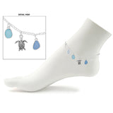 110302, SEA TURTLE SEA GLASS AND PEARL CHARM ANKLET