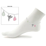 110303, BIRD SEA GLASS AND PEARL CHARM ANKLET