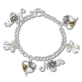 110305, MOM VINTAGE HEART AND BOW CHARM TOGGLE BRACELET
