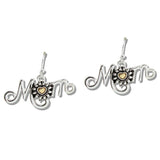 110308, MOM VINTAGE HEART FLOWER DANGLE EARRING