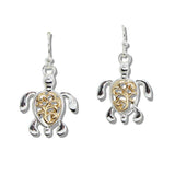110309, OCEAN SEA TURTLE FILIGREE DANGLE EARRING