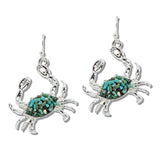 110314, OCEAN CRAB TURQUOISE DANGLE EARRING