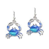 110315, ENAMEL OCEAN CRAB DANGLE EARRING