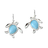 110316, OCEAN SEA TURTLE SEA GLASS DANGLE EARRING