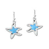 110317, OCEAN STARFISH SEA GLASS ACCENT DANGLE EARRING