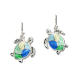 110319, ENAMEL SEA TURTLE DANGLE EARRING