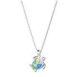 110341, ENAMEL OCEAN SEA TURTLE PENDANT NECKLACE
