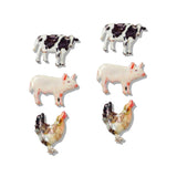 110356, WESTERN COW PIG CHICKEN FARM ANIMAL STUD EARINGS SET